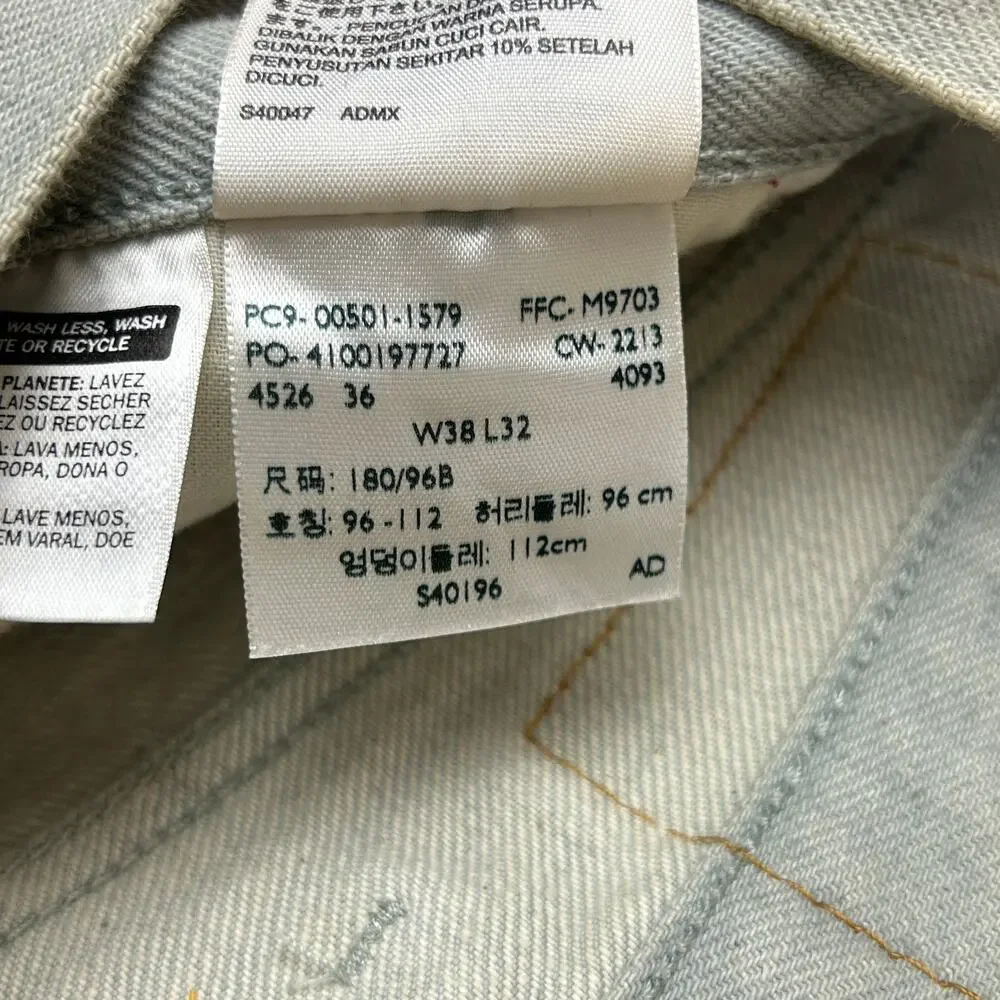 Levi's 501xx Fade Blue Gray Regular Fit Men's Size 38x32 (Tailored to 36x28)
